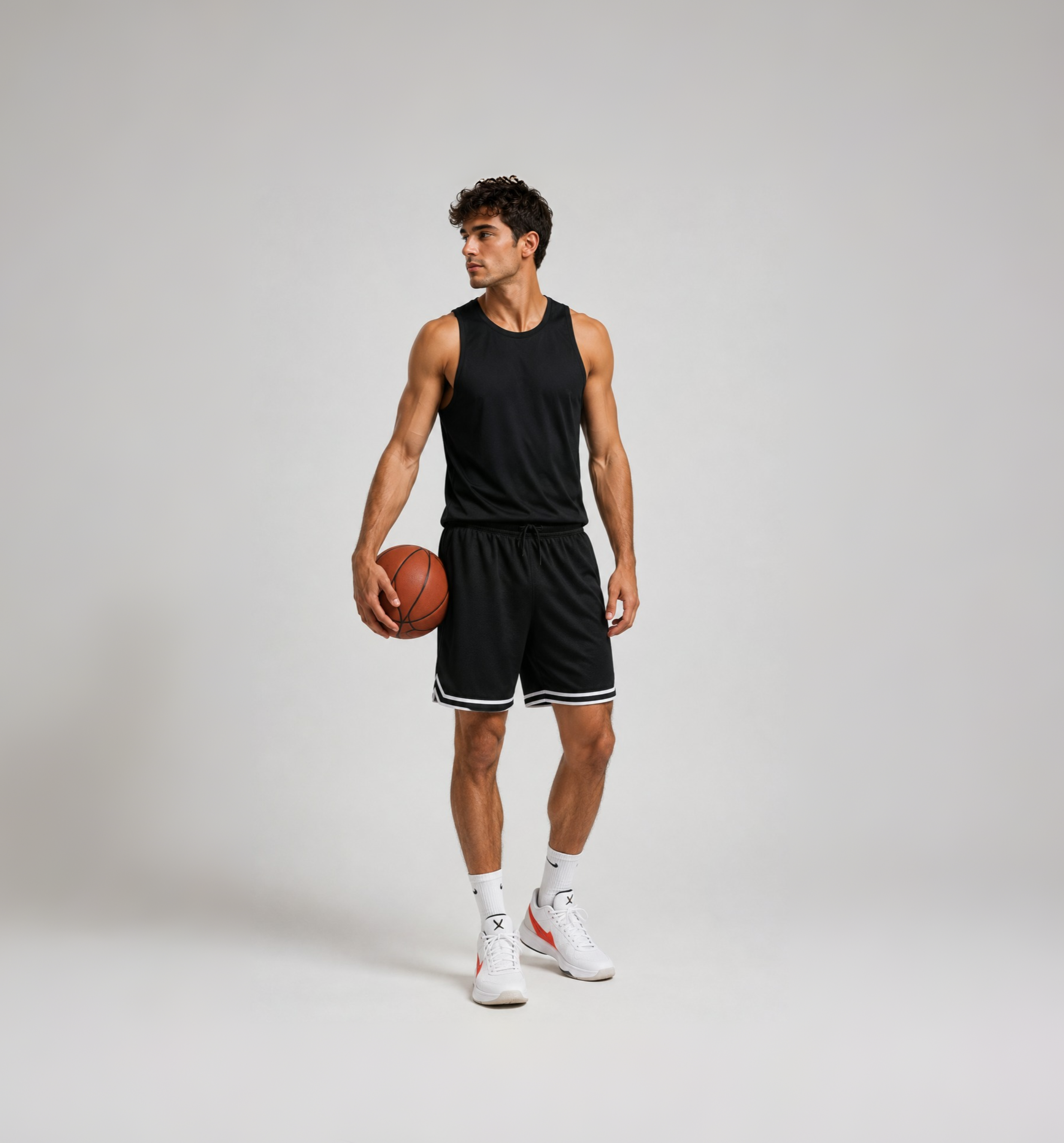 Basketball athlete holding a basketball